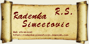 Radenka Simčetović vizit kartica